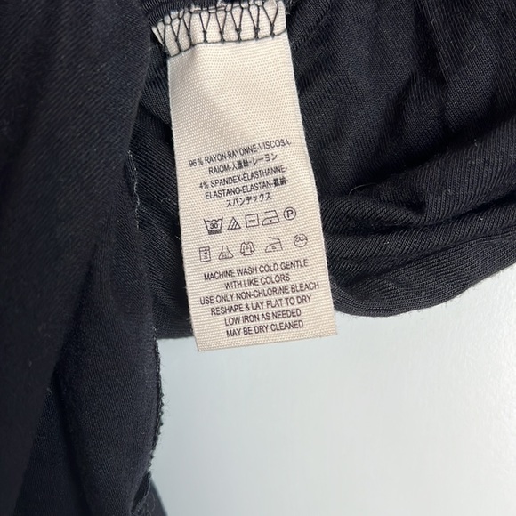 FREE PEOPLE black V-neck gathered front long bell sleeve top shirt - Picture 12 of 12